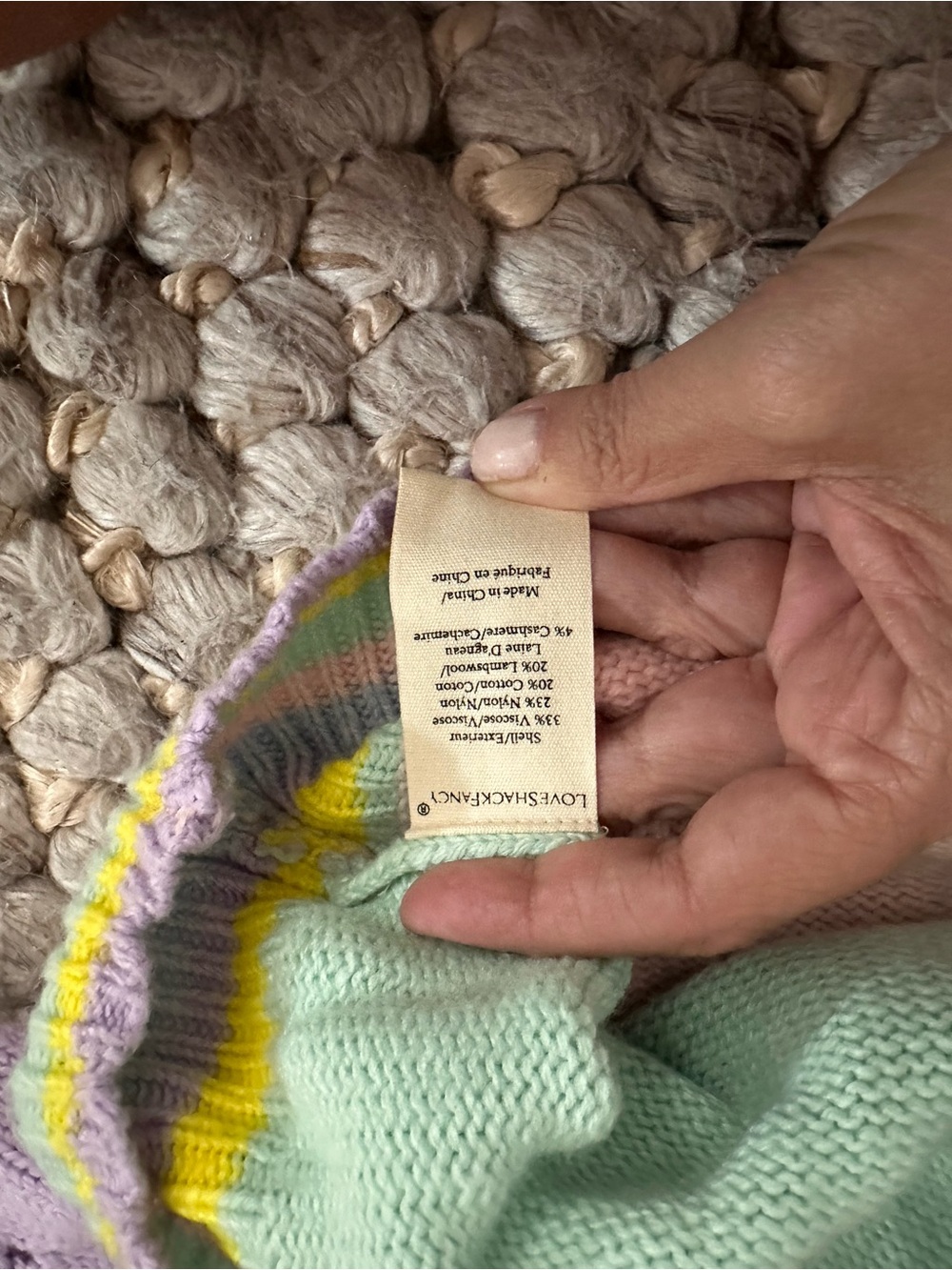 LoveShackFancy Brody Cardigan Size S Pastel Multi Heart Fruit Applique $425 - Picture 6 of 7